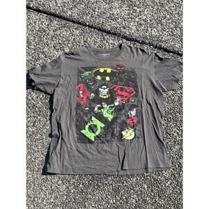 Justice League and Villains DC Comics graphic shirt XL Grey